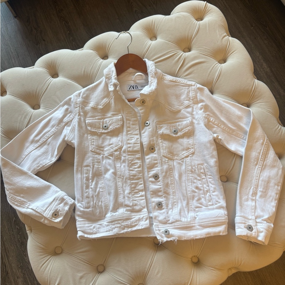 Zara White Jean Jacket